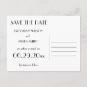 Minimaal Deco Wit Save the Date Briefkaart (Achterkant)