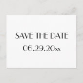 Minimaal Deco Wit Save the Date Briefkaart (Voorkant)