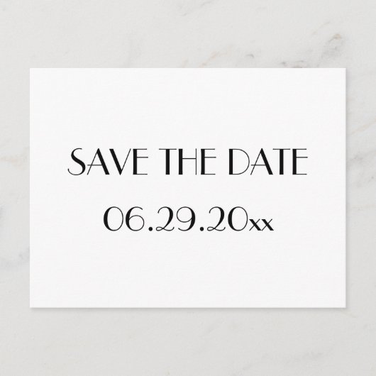 Minimaal Deco Wit Save the Date Briefkaart (Voorkant)