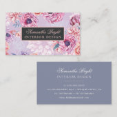 Minimaal delicaat bloemig Visitekaartje (Voorkant / Achterkant)