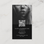 Minimaal Delicate Black Photo QR Code Logo Visitekaartje (Voorkant)