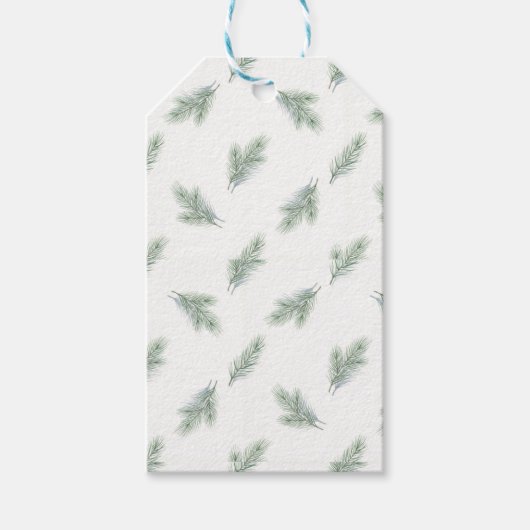 Minimaal dennen corporate kerstpatroon cadeaulabel (Voorkant)