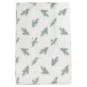 Minimaal dennen corporate kerstpatroon medium cadeauzakje (Achterkant)