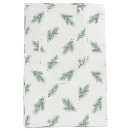 Minimaal dennenboom zakelijk kerstpatroon medium cadeauzakje