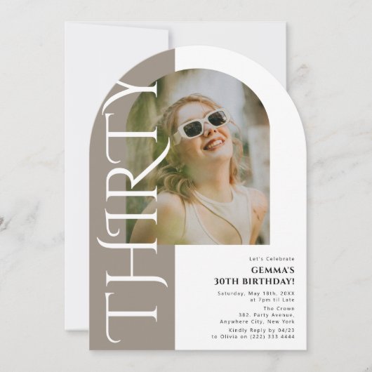 Minimaal dertig boog foto 30e verjaardag kaart (Voorkant)