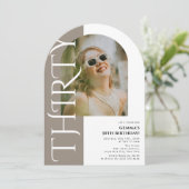 Minimaal dertig boog foto 30e verjaardag kaart (Staand voorkant)