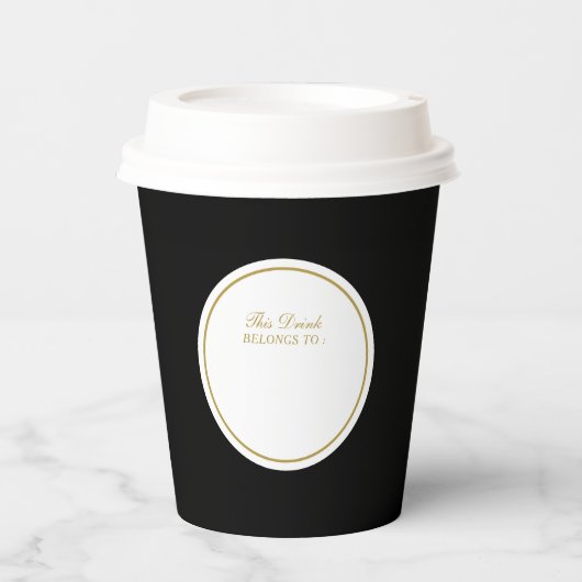 Minimaal Deze drank hoort bij Aangepaste naam Fees Papieren Bekers (Voorkant)