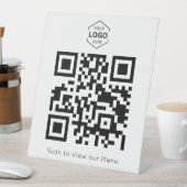 Minimaal digitaal menu scan QR-code Reclamebord Met Voetstuk (Insitu)