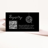 Minimaal Disco Ball Vrijgezellenfeest QR Code Regi Informatiekaartje