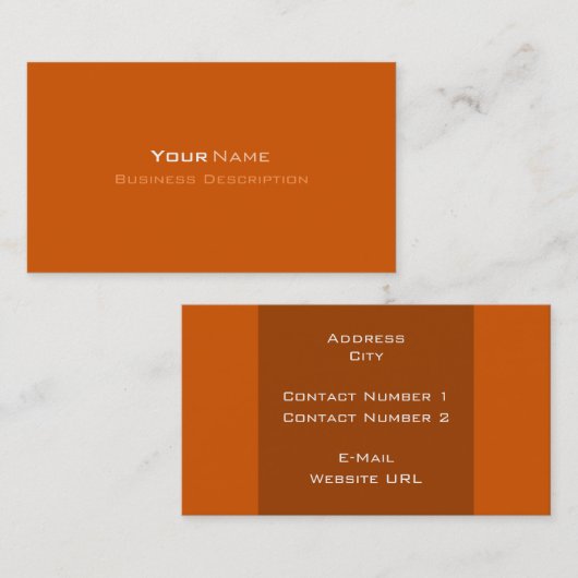 Minimaal donker Oranje Visitekaartje (Voorkant / Achterkant)