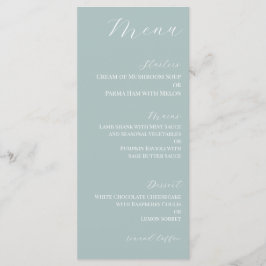 Minimaal donkerbleekblauw trouwmenu menu