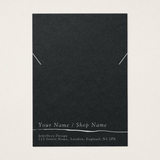 Minimaal donkergrijs ketting/armband display kaart (Voorkant)