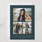 Minimaal donkergroen Lijst 4 Foto Afstuderen Aankondiging (Voorkant)