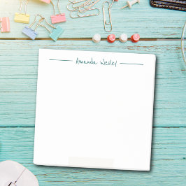 Minimaal donkergroen monogram Volledige naam Post-it® Notes