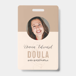 Minimaal Doula Identiteitsfotodesign in Zachte Bei Badge