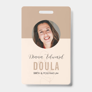 Minimaal Doula Identiteitsfotodesign in Zachte Bei Badge