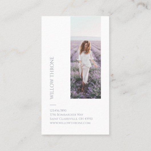 Minimaal drie foto-inkolay-monogram visitekaartje (Achterkant)