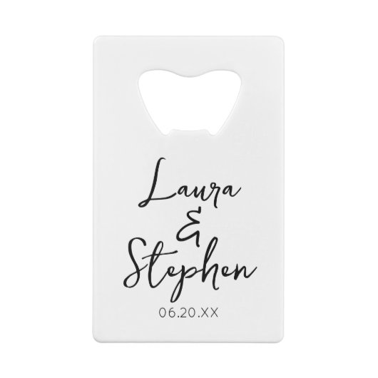 Minimaal Drink ik naar die aangepaste namen bruilo Creditkaart Flessenopener (Achterkant)