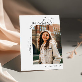 Minimaal dubbelzijdig foto-Afstuderen van elegant Kaart