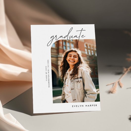 Minimaal dubbelzijdig foto-Afstuderen van elegant Kaart