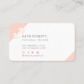 Minimaal Dumbbell Personal Trainer Pink Visitekaartje (Achterkant)