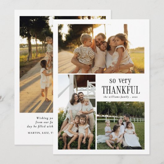 Minimaal dus zeer dankbare foto's Happy Thanksgivi Feestdagenkaart (Voorkant / Achterkant)