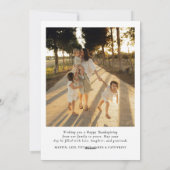 Minimaal dus zeer dankbare foto's Happy Thanksgivi Feestdagenkaart (Achterkant)