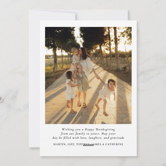 Minimaal dus zeer dankbare foto's Happy Thanksgivi Feestdagenkaart (Achterkant)