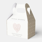 Minimaal Dusky Blush Floral Heart Vrijgezellenfees Bedankdoosjes (Achterkant)