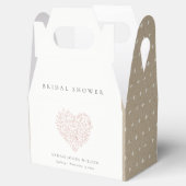 Minimaal Dusky Blush Floral Heart Vrijgezellenfees Bedankdoosjes (Geopend)