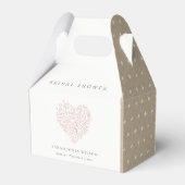 Minimaal Dusky Blush Floral Heart Vrijgezellenfees Bedankdoosjes (Voorkant Zijde)