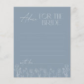 Minimaal Dusty Blue Floral Advice voor de Bride (Voorkant)