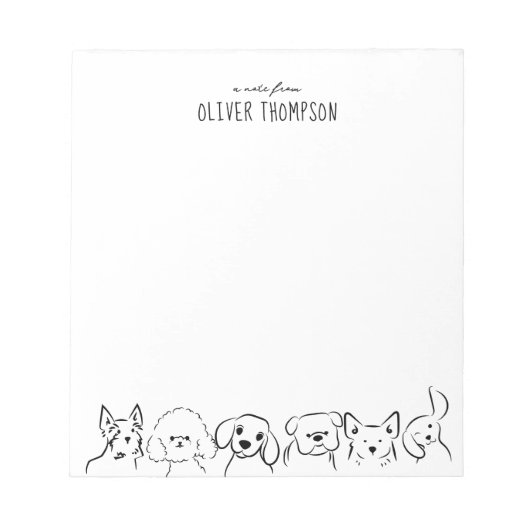 Minimaal een briefje van Schattige Dog Animal Sket Notitieblok (Voorkant)