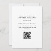 Minimaal Eén Foto Script QR Code Zwart en Wit Save The Date (Achterkant)