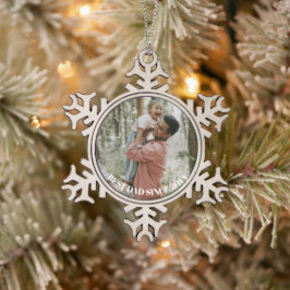 Minimaal één foto tin sneeuwvlok ornament
