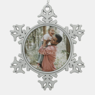 Minimaal één foto tin sneeuwvlok ornament