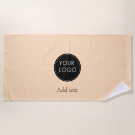 Minimaal Eenvoudig Bedrijf Logo Peach Strandlaken