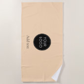 Minimaal Eenvoudig Bedrijf Logo Peach Strandlaken (Voorkant)