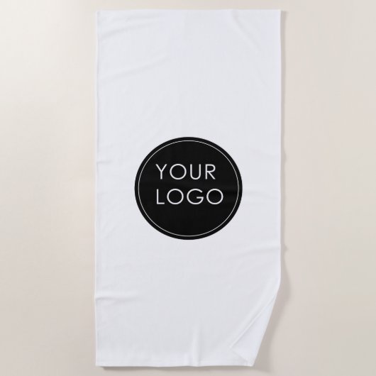 Minimaal eenvoudig bedrijf Logo White Strandlaken (Voorkant)