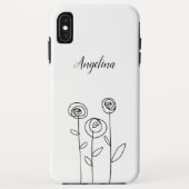 Minimaal eenvoudig bloemen tekenen Case-Mate iPhone case (Achterkant)