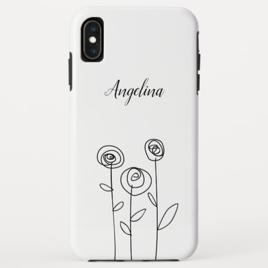 Minimaal eenvoudig bloemen tekenen Case-Mate iPhone case (Achterkant)