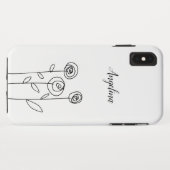 Minimaal eenvoudig bloemen tekenen Case-Mate iPhone case (Achterkant (horizontaal))