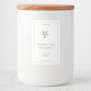 Minimaal Eenvoudig Boho Zilveren Blad Wit Voedselcontainer Etiket