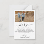 Minimaal eenvoudig dank u 4 foto's collage bruilof notitiekaartje (Achterkant)