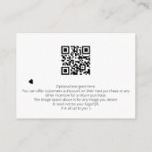 *~* Minimaal Eenvoudig Dank U Logo QR Informatiekaartje (Achterkant)