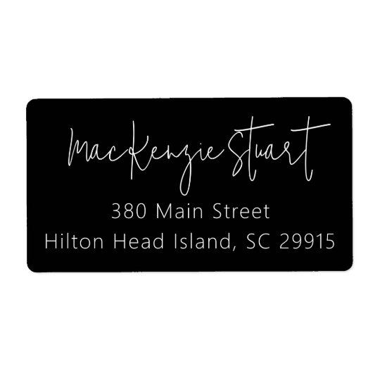 Minimaal Eenvoudig Elegant Script Adres Verzendlab Etiket (Voorkant)