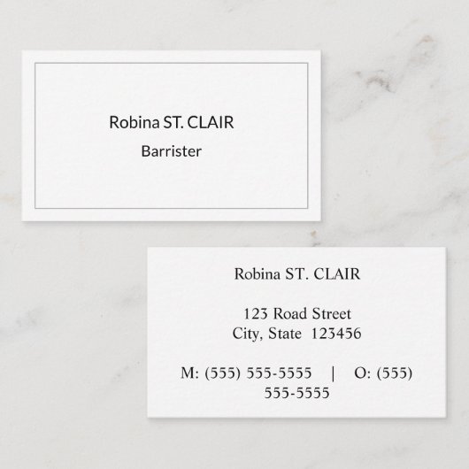 Minimaal, eenvoudig en minimalistisch Visitekaartj Visitekaartje (Voorkant / Achterkant)