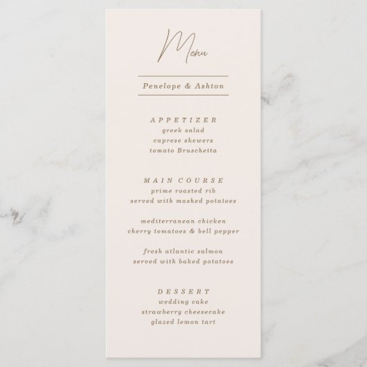 Minimaal eenvoudig  Lijst Menu (Voorkant)