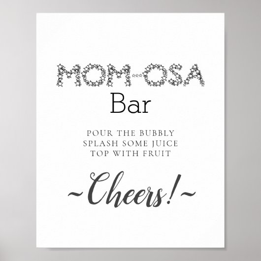 Minimaal eenvoudig Mimosa Bar bord Poster (Voorkant)