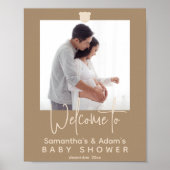 Minimaal eenvoudig modern Baby shower Foto welkom Poster (Voorkant)